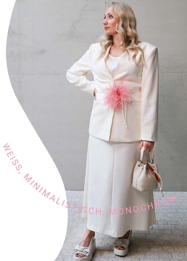 Woman white Oui Fruehlingslook