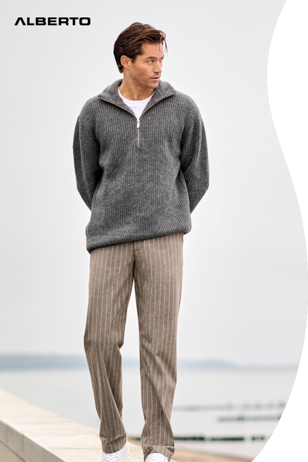 Alberto_klein Alberto Hose mit Streifen